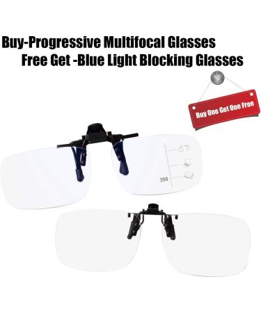 Buy Clip On Flip Up Down Reading Glasses - Progressive Multifocal Anti Glare UV Filter - Clear 2.0x - Shop Internationally - Buy Online on GoSupps.com