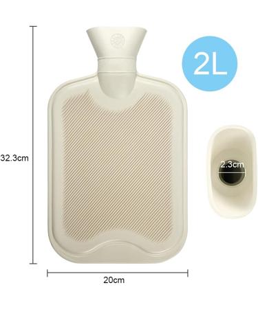 Vicloon 2L Hot Water Bottle with Soft Fluff Cover - Neck, Back, Waist Warmer - Beige-grey - Gift for Birthday, Christmas, Father's & Mother's Day - Buy Online on GoSupps.com