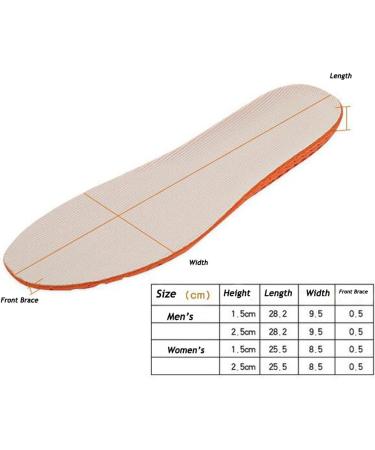 Ewanda Store 1.5cm Invisible Height Increase Insole for Men - Green/Apricot - Buy Online on GoSupps.com