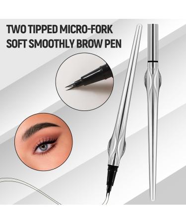 Waterproof Eyebrow Pencil - Ultra 2 Tipped Micro-Fork Brow Pen | Liquid Eye Brow Makeup for Natural Looking Brows (Black) - 1 Count - Buy Online on GoSupps.com