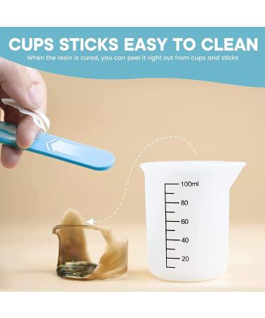 Silicone Measuring Cups for Epoxy Resin JANCHUN Resin Supplies Kit with 250&100ml Silicone Cups Silicone Hard Stir Sticks for Resin Molds DIY Crafts Wax Casting Art Jewelry Making Easy to Clean 1*250ml+2*100ml+3*stir sticks+4*mini - Buy Online on GoSupps.com