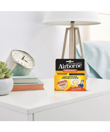 Airborne 1000mg Vitamin C with Zinc Effervescent Tablets Immune Support Supplement with Powerful Antioxidants Vitamins A C & E - 10 Fizzy Drink Tablets Zesty Orange Flavor (Zesty Orange (Pack of 3)) - Buy Online on GoSupps.com