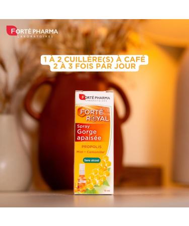 Fort Pharma - Fort Royal Soothing Throat Syrup - Dry and Oily Cough Syrup - Adults and Children from 3 years - Delicious Caramel Taste | Sore Throat - Propolis Honey | Drinking Syrup 120ml - Buy Online on GoSupps.com