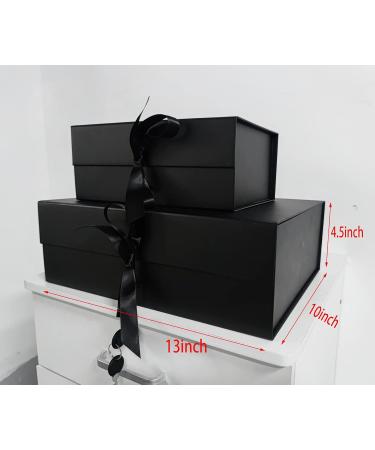Black Gift Box 13X10X4.5 Inch with Magnetic Lid and Silk Ribbon for Chocolate Christmas Gift Boxes Bridesmaid Proposal Presents Birthdays Wedding Holidays Anniversaries Gift Packaging Black-l - Buy Online on GoSupps.com