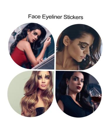Beaupretty 5 Pairs Lace Eye Stickers - Halloween Eyeliner for Kids | Artificial Black Eyeliner Face Stickers | Fun Makeup for Children - Buy Online on GoSupps.com