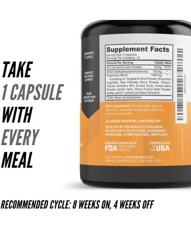 Crazy Muscle Powerful Keto Friendly DHEA Supplement: Muscle Attack is a Booster for Men and Women to Increase & Maintain Test Levels and Prevents Side Effects - Bodybuilding Supplements - 90 Tablets - Buy Online on GoSupps.com