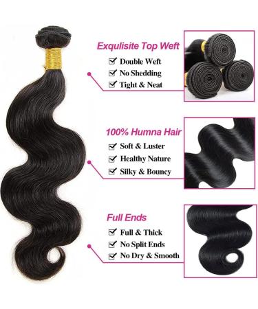 Brazilian Body Wave Bundles 10A Virgin Human Hair with Lace Closure | 3 Bundles + 4x4 Closure | 100% Unprocessed Wet and Wavy Extensions - Buy Online on GoSupps.com