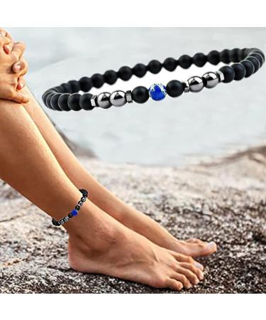 Shop Magnetic Foot Chain - 8.3'' Inner 6mm 2 Packs - Black Frosted & Blue Stone - Static Electricity Relief & Improved Sleep - Buy Online on GoSupps.com