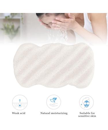 Konjac Facial Sponge Cleaner Sponge Made of Vegetable Fiber Clay Sponges for Normal Sensitive Skin Dirty Peeling Bathroom Sponge Dry Condition Long Wave (White) - Buy Online on GoSupps.com
