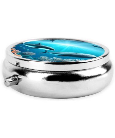 Whales Under The Sea Pill Box - 3 Compartment Portable Organizer for Travel & Purse - Buy Online on GoSupps.com