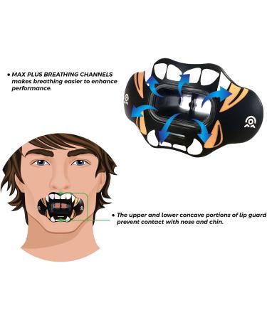 COOLLO SPORTS Golden White Fangs Lip Guard Mouthguard for Adults & Youth - High Impact Sports Lip Protector with Case, One Layer, Strap Included - Ideal for Football - Adult 8 - Buy Online on GoSupps.com