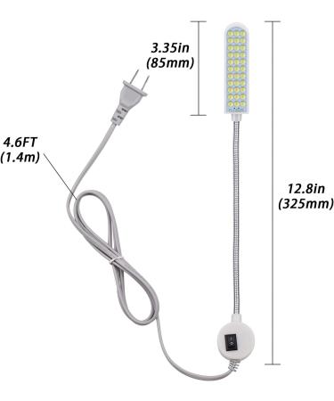 Harmiey Sewing Machine Light (36LED) - Magnetic Mounting Base, White Soft Light for Lathes, Drill Presses, Workbenches - Buy Online on GoSupps.com