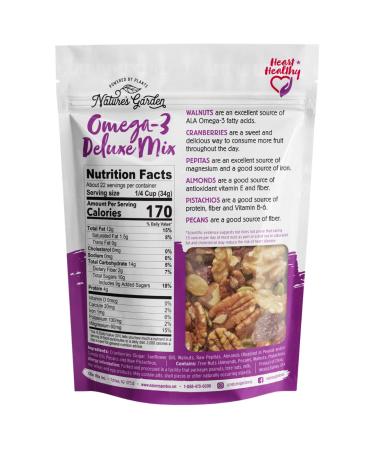 Nature's Garden Omega-3 Deluxe Trail Mix - Heart Healthy, Gluten Free, Antioxidant Rich - 26 Oz Bag (Pack of 2) - Buy Online on GoSupps.com
