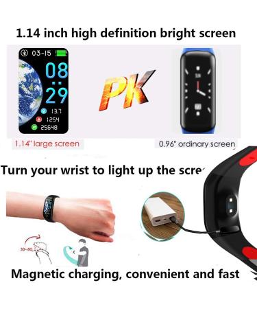 Fitness Tracker Smart Watch Bracelet | 1.14 Color Screen, IP68 Waterproof, Step Calorie Counter, Sleep Monitoring | Activity Tracker for Women Men Kids - Red - Buy Online on GoSupps.com