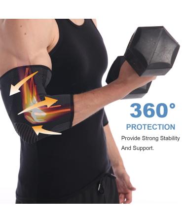 Dualceco Elbow Bandage | Anti-Slip Breathable Support for Bodybuilding & Tennis - Unisex S Black - Buy Online on GoSupps.com