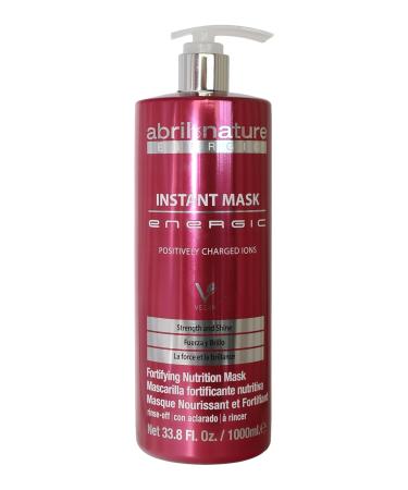 Abril et Nature - Keratin Haarmask Energic- 1000 ml - treatment for dry and frizzy hair - the hair fiber gives its strength back - powerful anti frizz