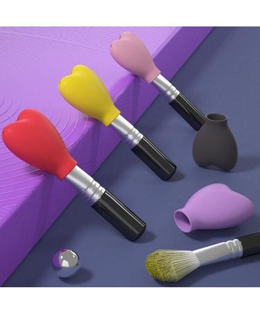 ZJchao Silicone Makeup Brush Holder Set - 3Pcs Reusable Travel Covers for Vanity Protection - Food Grade Silicone (Purple - Buy Online on GoSupps.com