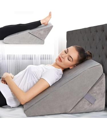 Bed Wedge Pillow  Adjustable 9 and 12 Inch Folding Memory Foam Incline Cushion System for Legs and Back Support Pillow Acid Reflux Anti Snoring Heartburn Reading Machine Washable