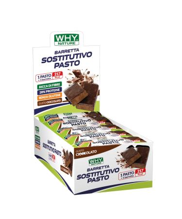 WHY NATURE WHY NATURE PASTO Replacement Bars - Chocolate Flavour Protein Bars - Replacement Meal Protein Snack - Box of 24 - 60g