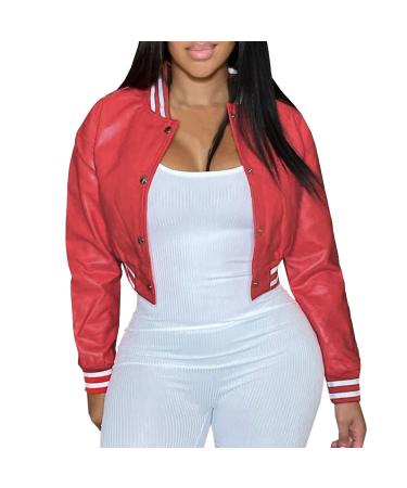 Femmes Veste en cuir v ritable Court D contract e Ajustment mince blouson motto winter jacket leather women leather jacket ladies long sleeves women leather fur for spring autumn winter red l