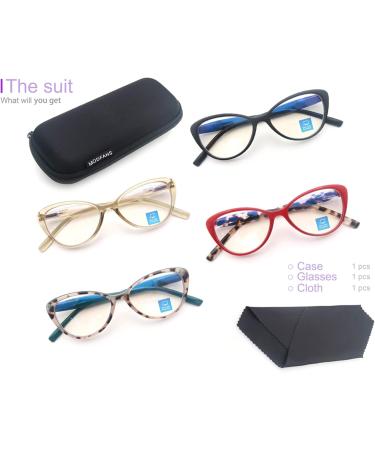 MODFANS Women s Blue Light Blocking Reading Glasses - 4 Pack Anti-Glare Spring Hinges UV Protection Computer Eyewear 2.75x - Buy Online on GoSupps.com