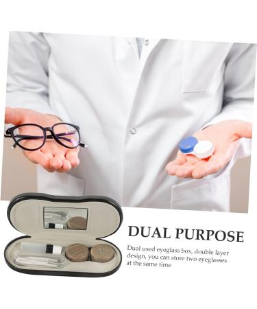 Dual-Use Glasses Case & Organizer | CAXUSD Glass Storage Box - Sunglasses & Eyeglasses Container (15.8x7.4cm) - Buy Online on GoSupps.com