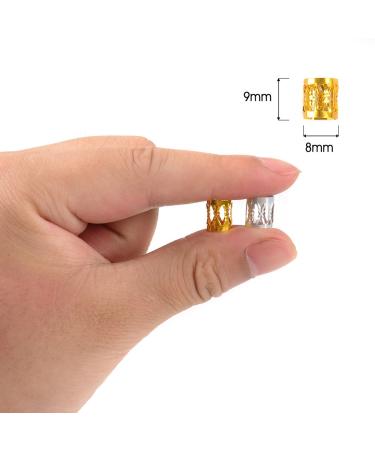 Messen 210 Pieces Dreadlocks Beads Hair Cuffs 8mm - Strong Iron Decoration for Braiding - Filigree Hair Jewelry in Gold, Silver, Gun Black - Buy Online on GoSupps.com