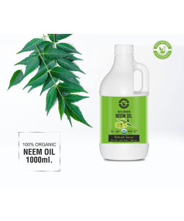 Organic Neem Oil (33.81 fl oz) USDA Certified, 100% Pure Cold Pressed Neem Oil for Skin, Hair & Plants - Moisturizing, Dandruff-Free, Indoor & Outdoor Use - 33.81 Fl Oz (Pack of 1) - Buy Online on GoSupps.com
