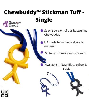 Sensory Direct Chewbuddy Tuff Stickman - Strong Fidget Toy for Kids & Adults with Autism, ADHD, SPD - Black - Buy Online on GoSupps.com