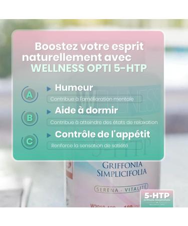 WELLNESS OPTI 5HTP Griffonia Simplicifolia Extract 490mg Per Tablet 180 Tablets - Natural Support for Your Daily Balance Enrich Your Routine With Natural Extracts - Buy Online on GoSupps.com