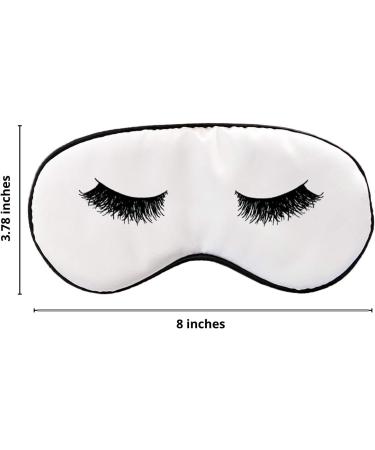 Set of 3 Satin Eyelash Sleep Masks with Adjustable Straps - Comfortable Eye Cover for Women - Bridesmaid Gift (White) - Buy Online on GoSupps.com