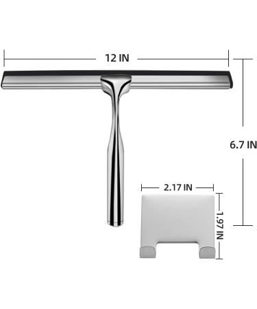 Freyry Shower Squeegee Stainless Steel Squeegee Shower Cleaner for Shower Doors Bathroom Window and Car Glass 12 Inches - Buy Online on GoSupps.com