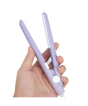 Mini Hair Straightener & Curling Iron - 2 in 1 Ceramic Flat Iron for All Hair Types - Tourmaline & Titanium Heating Plate (Purple - Buy Online on GoSupps.com
