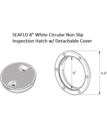 SEA FLO 4-8 White Non Slip Circular Inspection Hatch with Detachable Cover - Buy Online on GoSupps.com