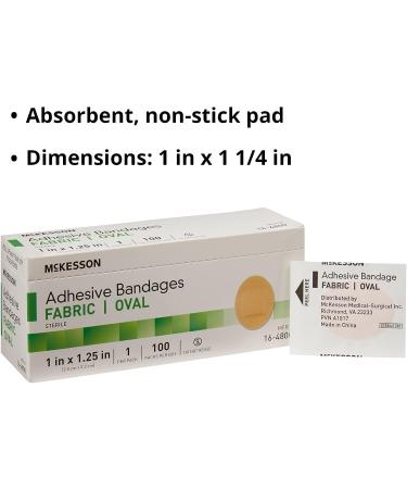 McKesson Sterile Fabric Oval Adhesive Bandages, 1 x 1-1/4 - 100 Count, 1 Pack - Buy Online on GoSupps.com