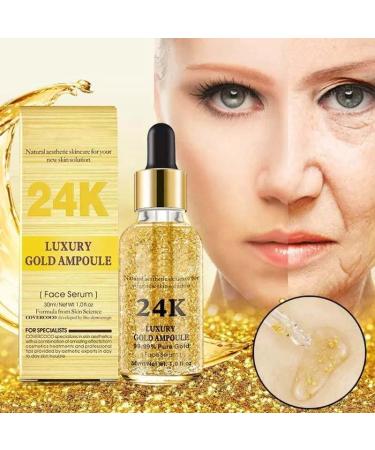 COVERCOCO Gold 24k Face Serum - Hyaluronic Acid Collagen & Peptides Ampoule | 30ML | Premium Anti-Aging Skincare - Buy Online on GoSupps.com