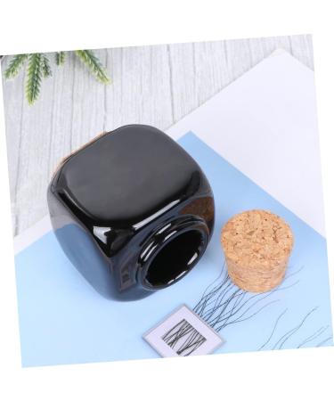 Gogogmee Medicine Cup Liquid Powder Container Clear Ceramic Storage Bottle Dappen Empty Mini Jars with Lids Cerace Manicure Bottle Wooden Cap Cork Art Small Bamboo Porcelain Cup Travel Nail 7.50X5.50X5.50CM Black - Buy Online on GoSupps.com