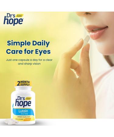 Dr s Hope Lutein 20 mg Eye Care Supplement - Vision Support Macular Wellness & Antioxidant Activity - Non-GMO & Gluten Free - 60 Vegan Capsules - 1 Capsule per Day 2 Month Supply - Buy Online on GoSupps.com