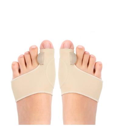 Valgus correction rail hallux valgus toe spreader toe separator set hallux valgus correction bandage 2 pair hallux valgus socks bunion corrector big toe strap for hallux valgus bunion beige/2 pairs