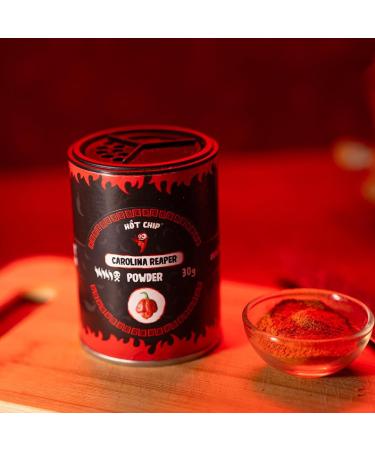 HOT CHIP Carolina Reaper Chili powder 30 g extremely sharp powder 22 million SHU fruity sweet taste premium quality from Ecuador hell cutter - Buy Online on GoSupps.com