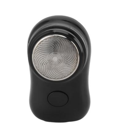 Mini Beard Trimmer One Button Stainless Steel Blades Mini Beard Clipper Long Battery Life for Travel (Electroplated Black)