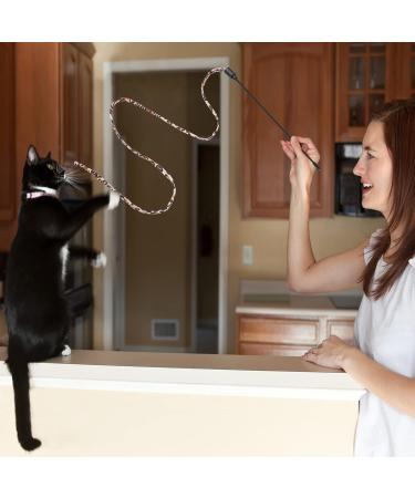 cobee Cat Wand Toys Cat Interactive Wand Toys Leopard Print Cat Wand String Kitten Ribbon Stick Toy Interactive Cat Toys Cat Wands for Cat Kitten Training Exerciser(5 Pieces 30cm) - Buy Online on GoSupps.com
