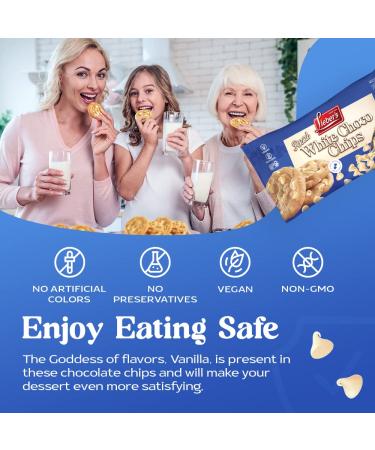 Liebers Real White Chocolate Chips 9 oz Pack of 3 - Gluten Free, Vegan, Kosher, Non GMO, Low Calorie - Buy Online on GoSupps.com