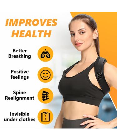 Adjustable Back Brace Posture Corrector for Men and Women - Upper Back and Shoulder Straightener - Relieve Neck and Shoulder Discomfort (30-50) - Buy Online on GoSupps.com