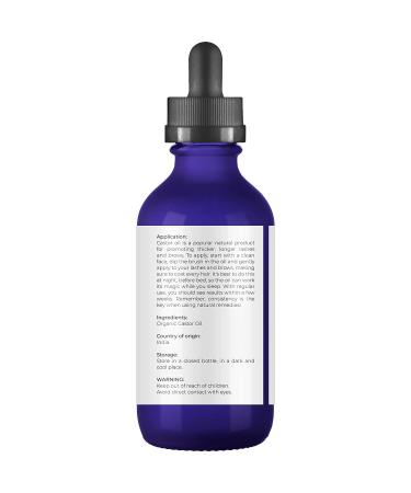 Velona USDA Certified Organic Castor Oil - 2 oz | Stimulate Eyelashes, Eyebrows & Hair Growth | Cold Pressed, USP Grade Natural Oil | Hexane Free | Lash Boost Serum - Buy Online on GoSupps.com