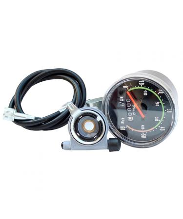 Mechanical Speedometer for Bicycle, Universal Bike Cycling Odometer Waterproof Mechanical Speedometer black
