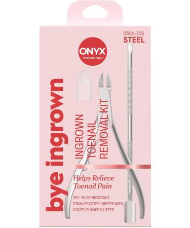 Onyx Professional Ingrown Toenail Kit with Toenail Clippers & Double-Ended Cuticle Pusher Durable Stainless Steel Easy to Use Ingrown Toenail Removal Kit 2 Piece At-Home Pedicure Tools