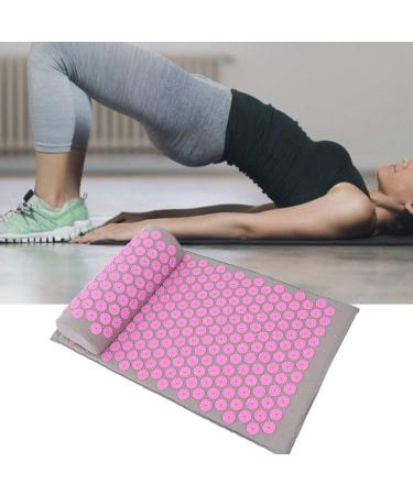 Verdant Touch Massage Mat | Acupuncture & Yoga Mat 68x42 cm | Light Grey with Pink Buckle | Acupressure Pad for Ultimate Relaxation - Buy Online on GoSupps.com