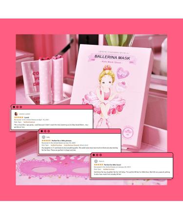 Peach Ballerina Kids Face Mask Sheet | 100% Cotton Facial Mask for Children (5pcs) - Buy Online on GoSupps.com