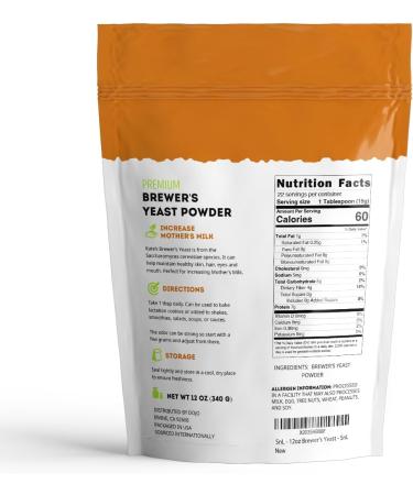 Kate Naturals Brewer's Yeast Powder for Lactation Cookies - Gluten-Free & Non-GMO Supplement (12oz) - Buy Online on GoSupps.com